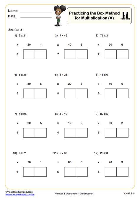 Box Method Multiplication Worksheet Free - SCIENCE EDUCATION