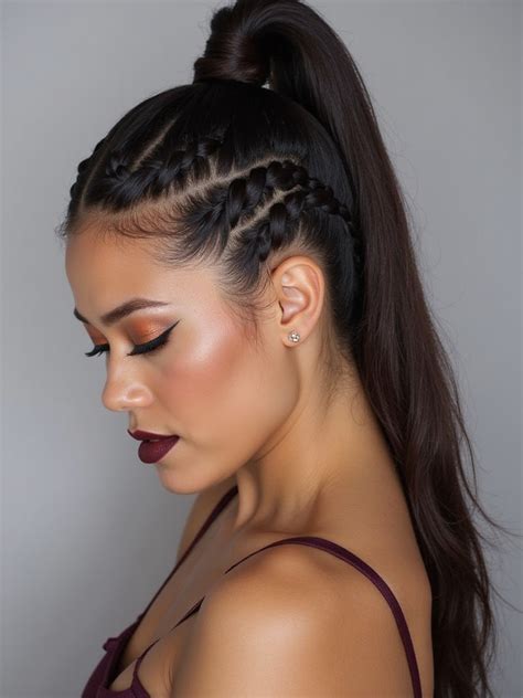 Boxer Braid Ponytail for an Edgy Look