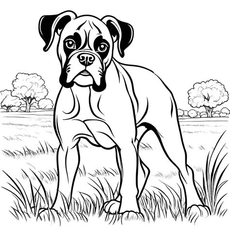 Boxer Coloring Pages