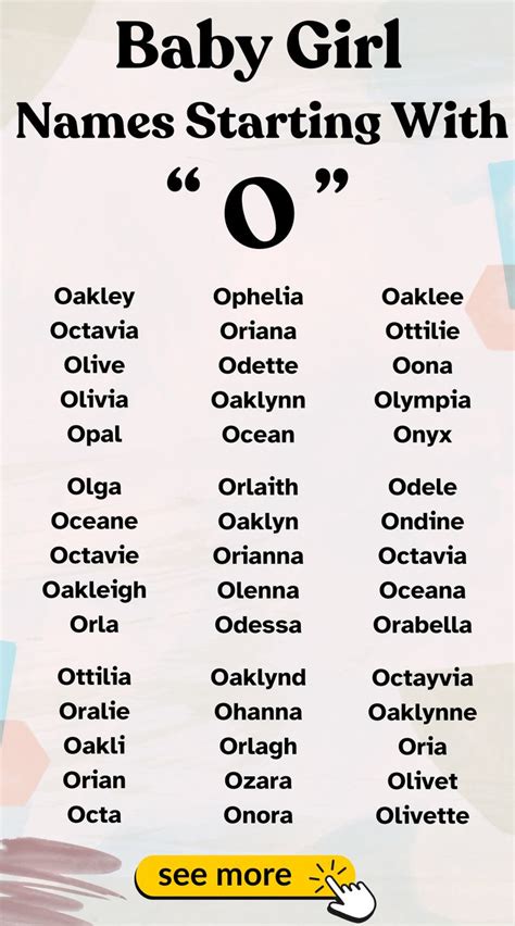 Boy And Girl Names That Start With O