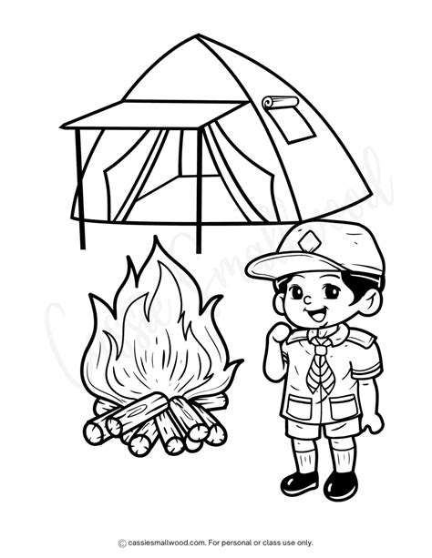 Boy Scout Camping Coloring Page