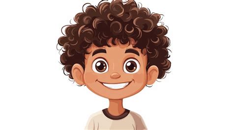 Boy With Curly Hair Cartoon