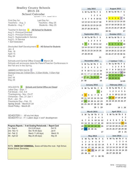 Bradley Academic Calendar
