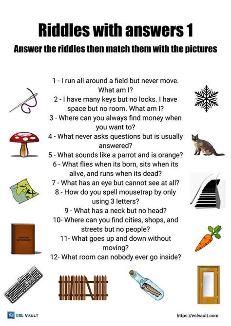 Brain Teaser Riddles For Kids Printable