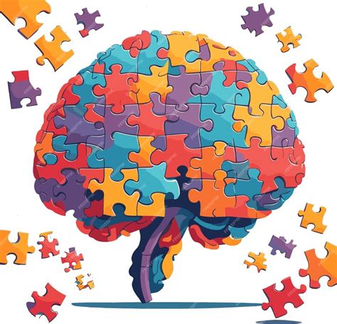 Illustration of a brain actively solving a puzzle
