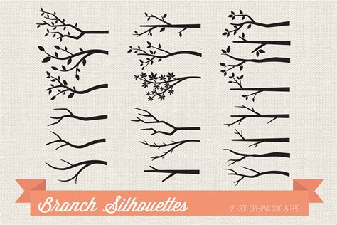 Download Branch Silhouettes Clipart Files DXF Files