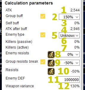 Brave Exvius Unit Calculator