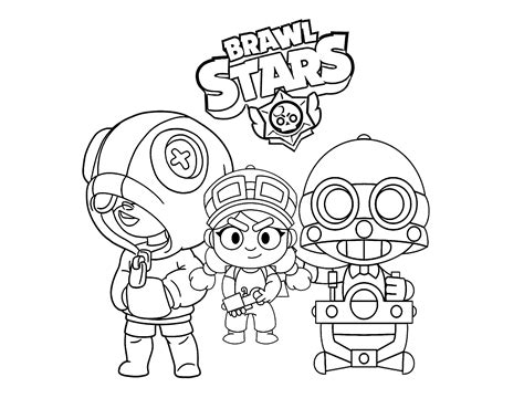 Раскраски Браво Старс. Распечатать персонажей из игры Brawl Stars