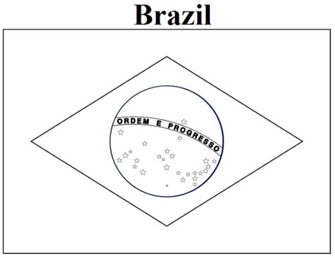 Brazil Flag Coloring Page