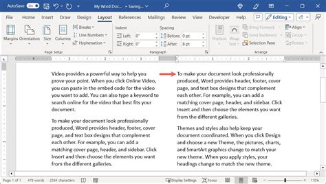 Break a Column in MS Word: