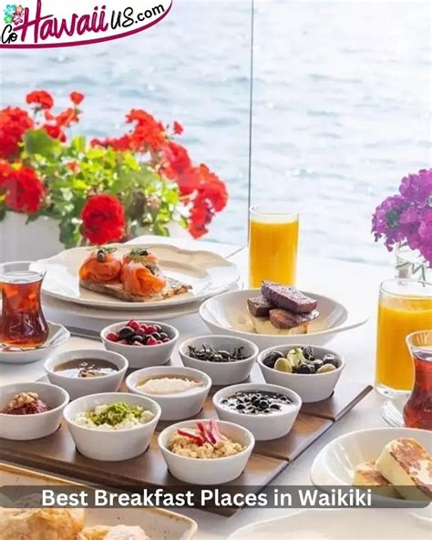 Hotel Room Breakfast on Balcony View of Waikiki Beach, Honolulu, Hawaii
