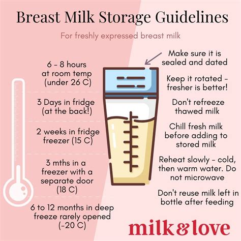 Breastmilk Storage Guidelines Printable