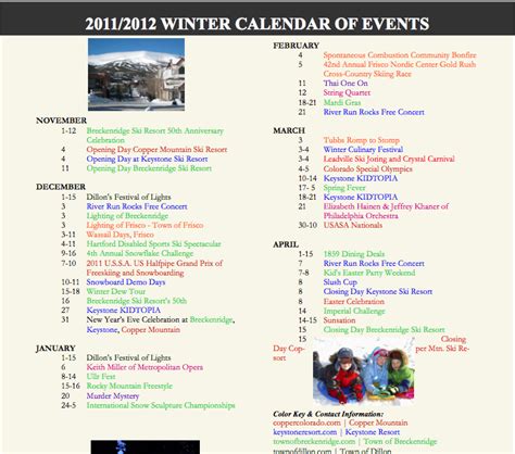 Breckenridge Co Calendar Of Events