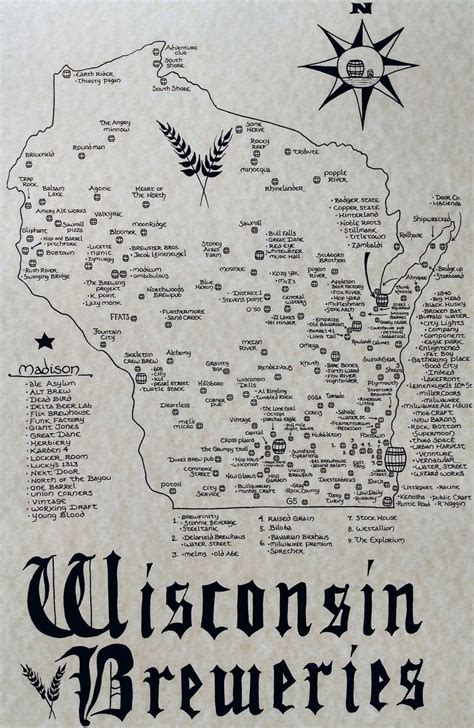 Breweries In Wisconsin Map Blank Map