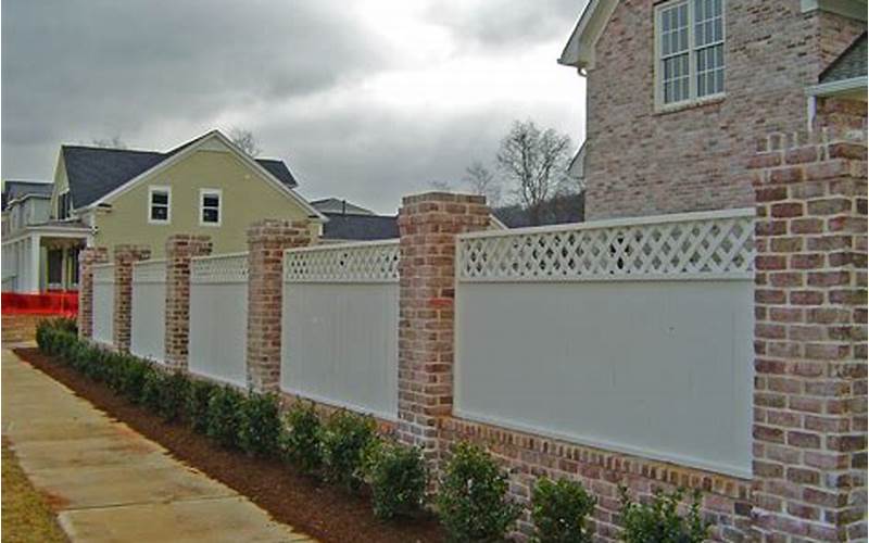 Brick And Wood Privacy Fence