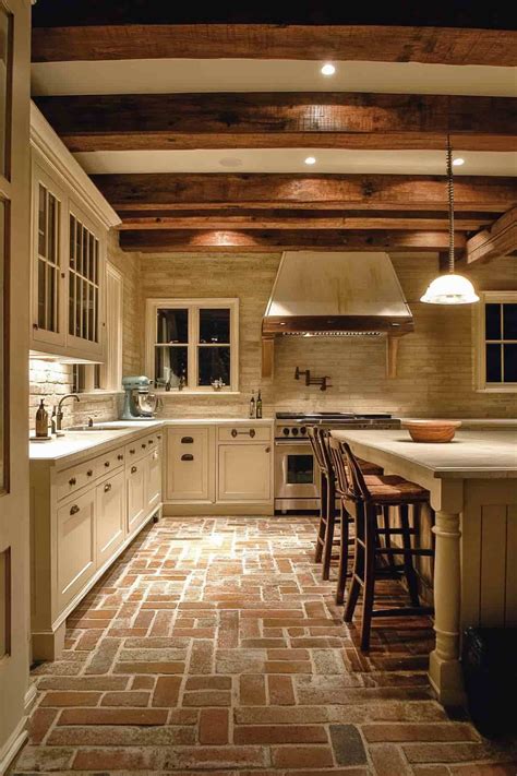 Brick Tile Kitchen Floor