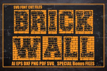 Download Brick Wall SVG Font Cut Files Files