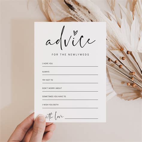 Bridal Shower Advice Cards Template