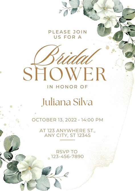 Bridal Shower Invitations Free Template