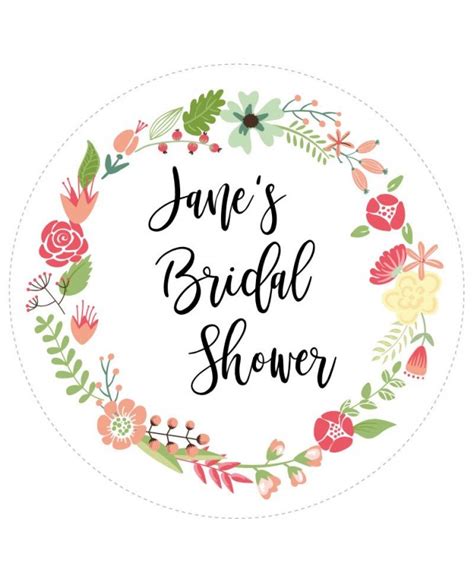 Bridal Shower Label Templates