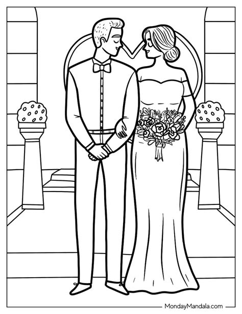 Bride And Groom Coloring Pages