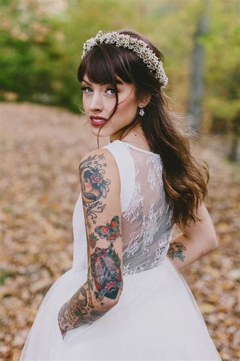30 Brides That Embrace Their Tattoos Weddingomania