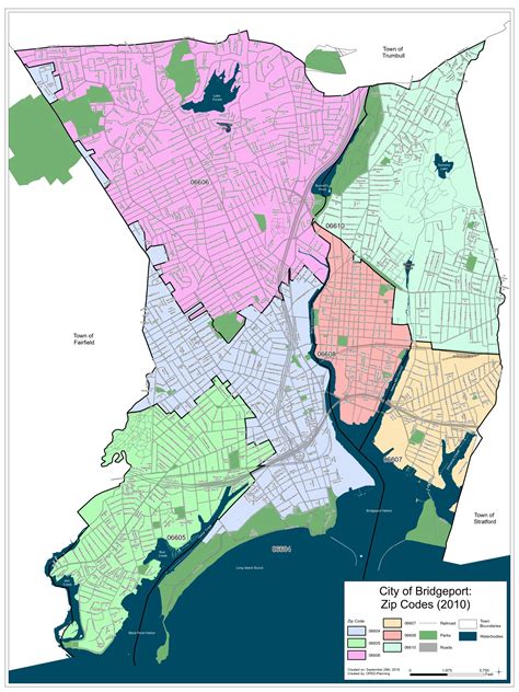 Bridgeport CT ZIP Code Map