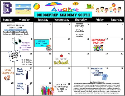 Bridges Academy Calendar