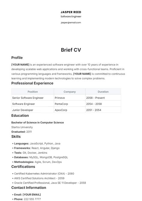 Brief Cv