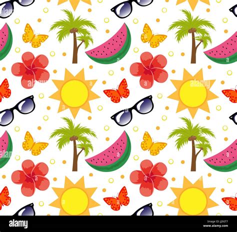 Bright Summer Pattern On Theme