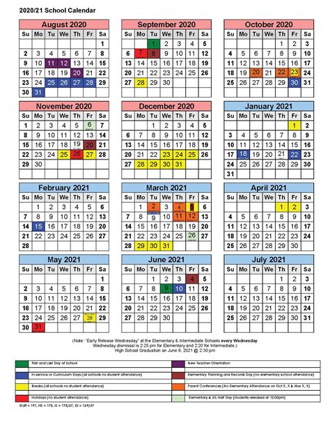 Brighter Horizons Academy Calendar