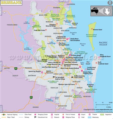 Map of surroundings of Brisbane