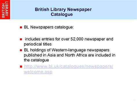 British Library Newspaper Catalogue