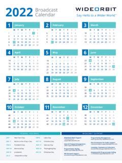 Broadcast Calendar 2022