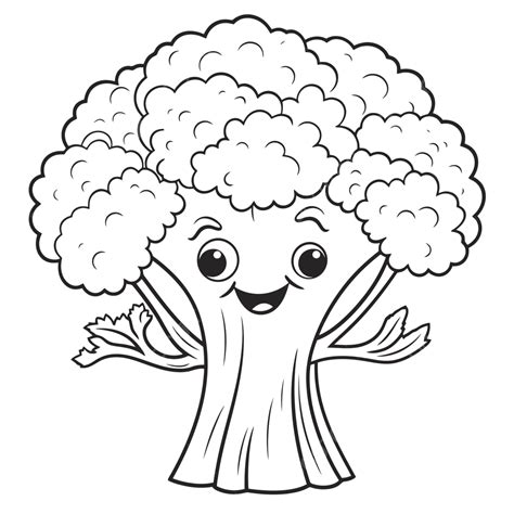 Broccoli Outline Picture for Colouring