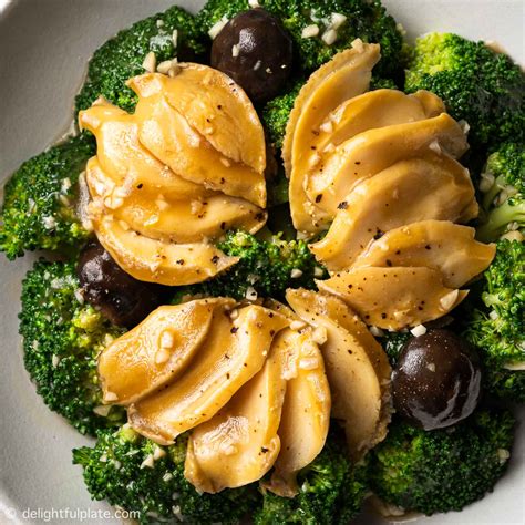 Broccoli with abalone dish