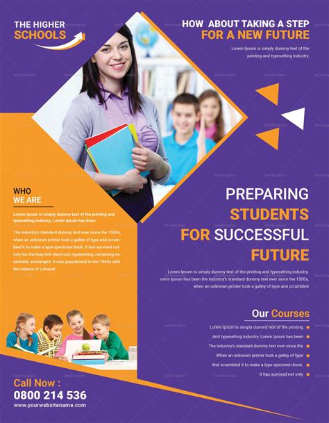 College Educational Brochure Design Template in Word, PSD, Publisher