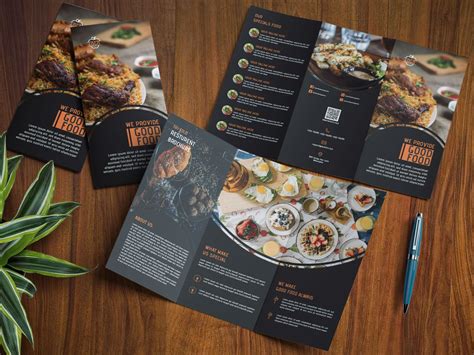 Free Restaurant Menu Trifold Brochure Template (PSD)