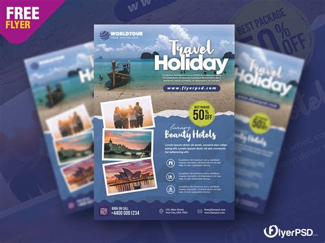 Free Travel Brochure Template in PSD Free PSD Templates