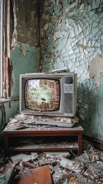 Broken Television Showing Static