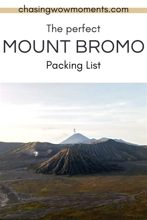 Bromo packing list