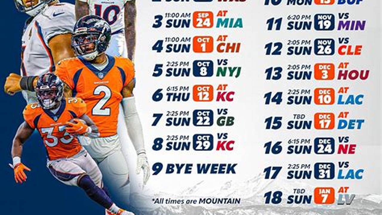 Broncos Uniform Schedule 2024-23