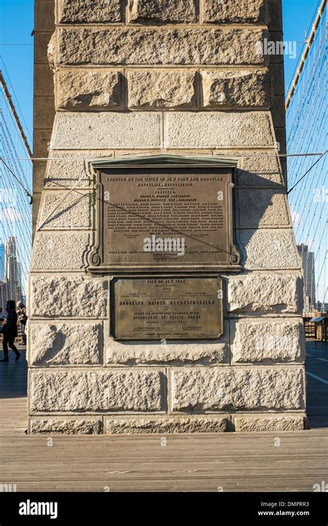 Brooklyn Bridge information plaque