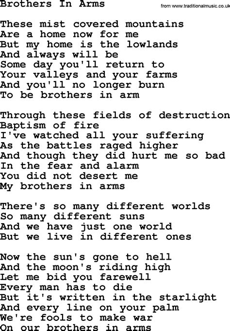 Brother In Arms Letra Traducida