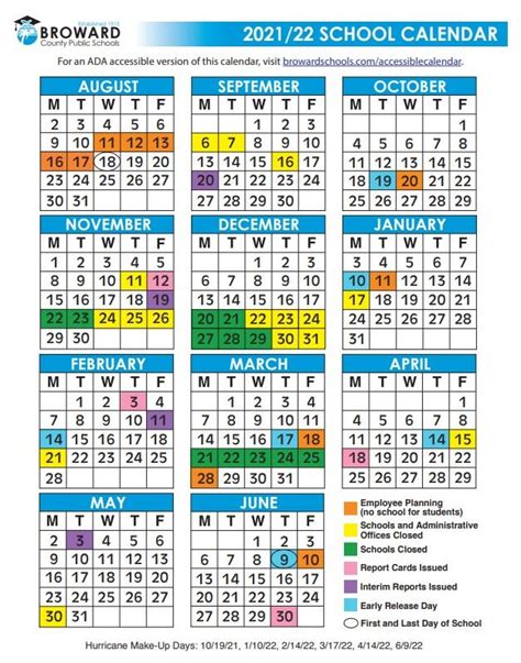 Broward County Calendar 21 22