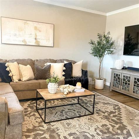 Brown And Beige Sectional