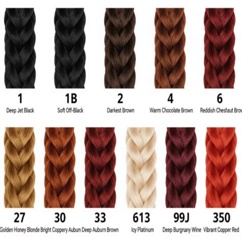 Brown Braiding Hair Color Chart
