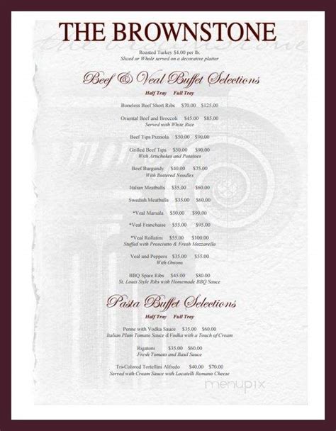 Brownstone Nj Menu