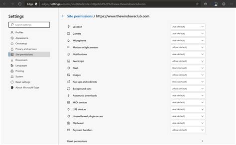 Browser Permissions