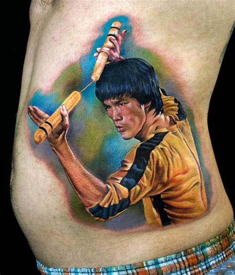 Bruce Lee done by Jim at Sharky's Tattoo Parlor Byron Bay